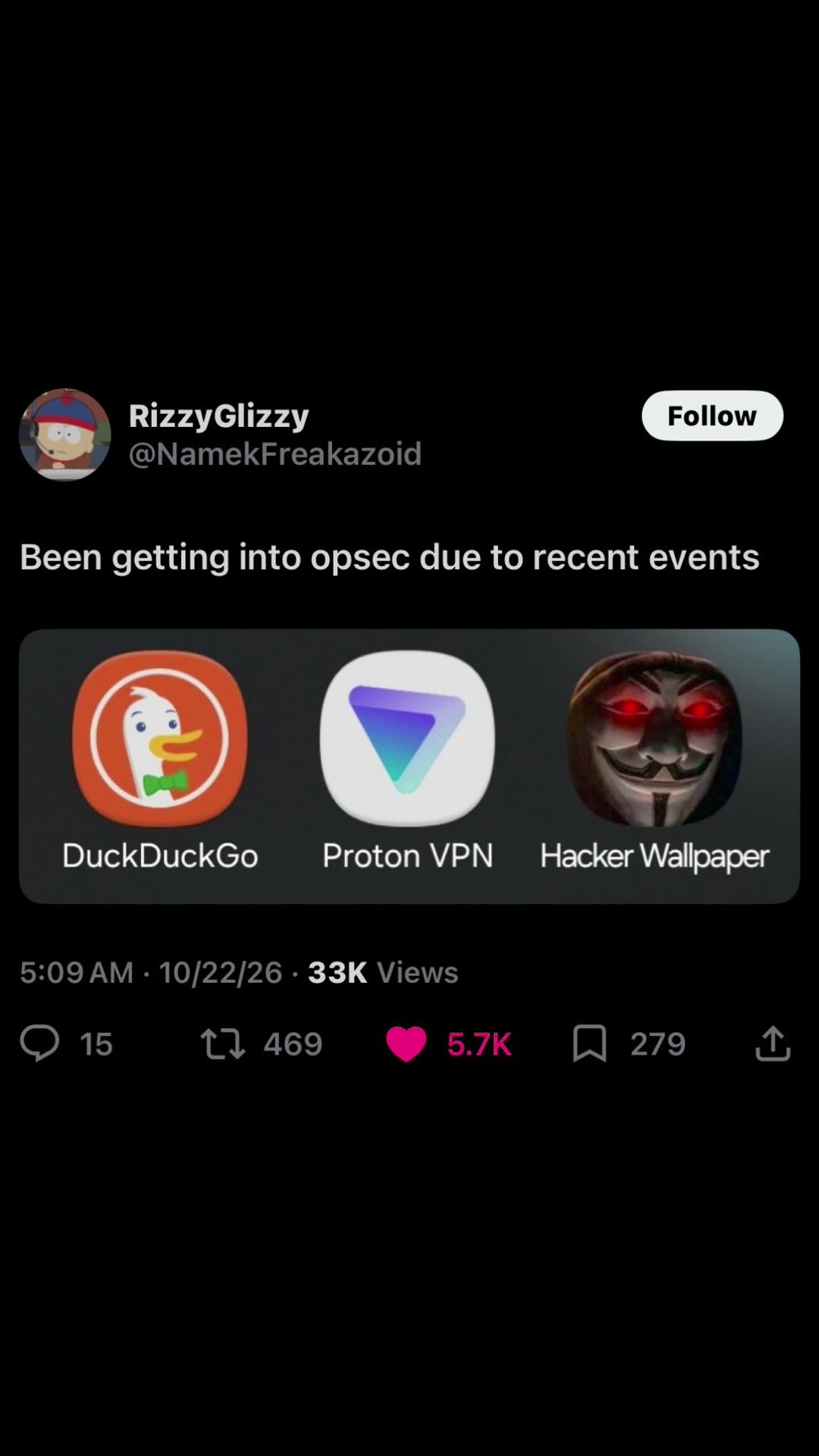 opsec apps DuckDuckGo Proton VPN by @gnome / Smolish